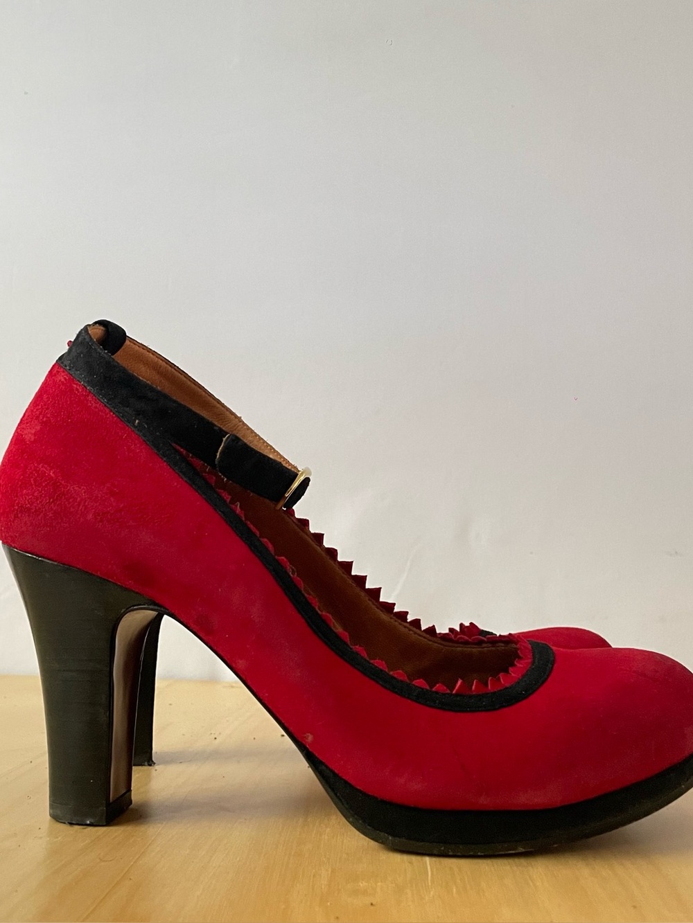 Chie Mihara Red Suede Platform Heels | EU 37.5